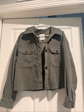 Avec Les Filles Olive Green Corduroy Jacket